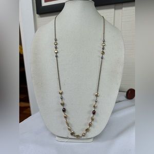 Long Lia Sophia neutral tone necklace